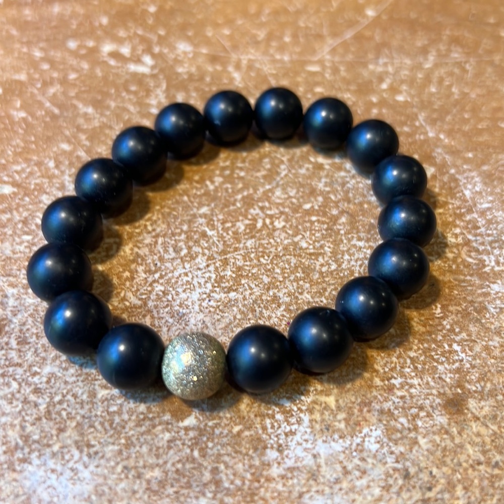 Sisco Berluti black onyx bracelet